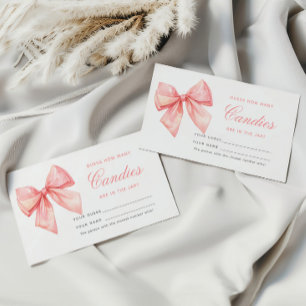 Blush Pink Bow Hoeveel Snoepjes Douche Game Kaart
