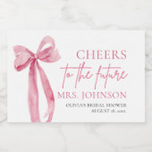 Blush Pink Bow juicht voor het toekomstige Vrijgez Sparkling Wijnetiket (Enkel label)