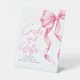 Blush Pink Bow Kaarten en geschenken Vrijgezellenf Reclamebord Met Voetstuk