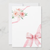 Blush Pink Bow Little Girl Baby shower Kaart (Achterkant)