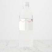 Blush Pink Bow Little Girl Baby shower Waterfles Etiket (Achterkant)