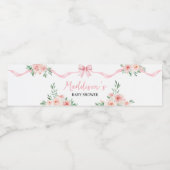 Blush Pink Bow Little Girl Baby shower Waterfles Etiket (Enkel label)