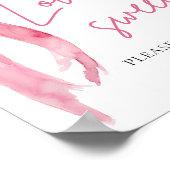 Blush Pink Bow Love is Sweet Treat Favor Sign Poster (Hoek)