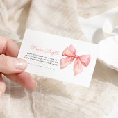 Blush Pink Bow Luier Raffle Informatiekaartje