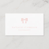 Blush Pink  Bow minimalistisch Visitekaartje (Voorkant)