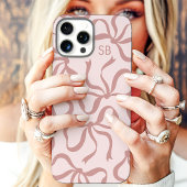 Blush pink bow monogram Case-Mate iPhone case