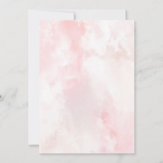 Blush Pink Bow Over The Moon Girl Baby shower Kaart (Achterkant)