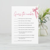 Blush Pink Bow Raad het nummer Vrijgezellenfeest s Kaart (Staand voorkant)