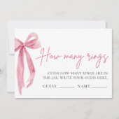 Blush Pink Bow raden hoeveel ringen spel Kaart (Voorkant)