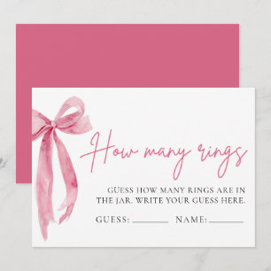 Blush Pink Bow raden hoeveel ringen spel Kaart