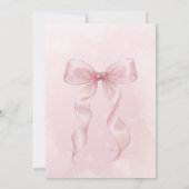 Blush Pink Bow Ribbon Girls 20th Birthday Party Kaart (Achterkant)