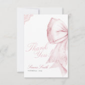 Blush Pink Bow Sweet 16 Birthday Bedankkaart (Voorkant)