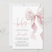 Blush Pink Bow Sweet 16 Birthday Invitation Kaart (Voorkant)