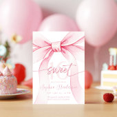 Blush Pink Bow Sweet 16 Invitation Kaart