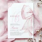 Blush Pink Bow Sweet 16 Verjaardag Kaart