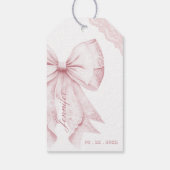 Blush Pink Bow Sweet 16 Verjaardag Labels Cadeaulabel (Achterkant)