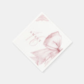 Blush Pink Bow Sweet 16 Verjaardag Servet (Hoek)
