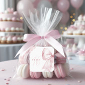 Blush Pink Bow Sweet 16 Verjaardag Vierkante Sticker