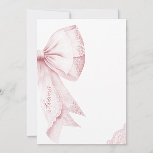 Blush Pink Bow Sweet Sixteen Birthday Kaart (Achterkant)