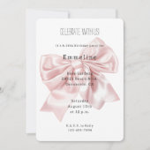  Blush Pink Bow Verjaardag Kaart (Voorkant)