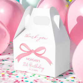Blush Pink Bow Verjaardagsfeest Bedankt Naam Bedankdoosjes