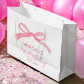 Blush Pink Bow Verjaardagsfeest Schattigee naam Groot Cadeauzakje