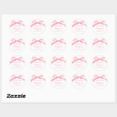 Blush Pink Bow Verjaardagsfeestje Schattige Ronde Sticker (Vel)
