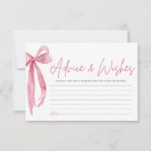 Blush Pink Bow Vrijgezellenfeest Advies & Wensen K Kaart (Voorkant)
