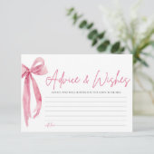 Blush Pink Bow Vrijgezellenfeest Advies & Wensen K Kaart (Staand voorkant)