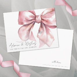 Blush Pink Bow Vrijgezellenfeest Adviezen Wensen Informatiekaartje