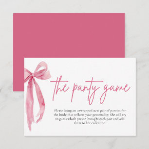 Blush Pink Bow Vrijgezellenfeest De Panty Game Kaa Kaart