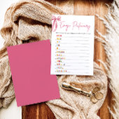Blush Pink Bow Vrijgezellenfeest Emoji Pictionary  Kaart