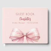 Blush pink bow Vrijgezellenfeest Gastenboek (Voorkant)