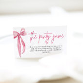 Blush Pink Bow Vrijgezellenfeest Het Panty spel Informatiekaartje