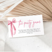Blush Pink Bow Vrijgezellenfeest Het Panty spel Informatiekaartje