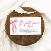 Blush Pink Bow Vrijgezellenfeest Het Panty spel Informatiekaartje