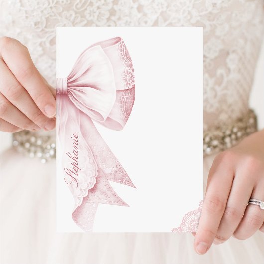 Blush Pink Bow-Vrijgezellenfeest Kaart