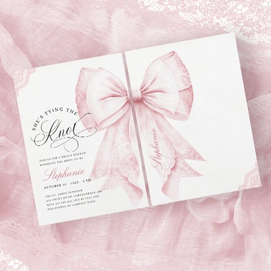 Blush Pink Bow-Vrijgezellenfeest Kaart