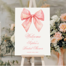 Blush Pink Bow Vrijgezellenfeest Welkomstbord Poster