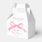 Blush Pink Bow Waterverf Baby shower Bedankdoosjes (Voorkant Zijde)