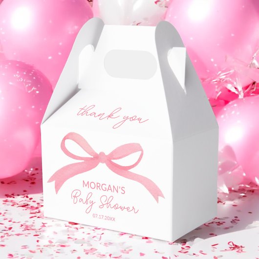 Blush Pink Bow Waterverf Baby shower Bedankdoosjes