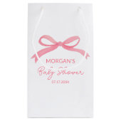 Blush Pink Bow Waterverf Baby shower Klein Cadeauzakje (Achterkant)
