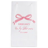 Blush Pink Bow Waterverf Baby shower Klein Cadeauzakje (Voorkant)