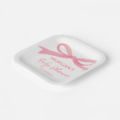 Blush Pink Bow Waterverf Baby shower Papieren Bordje (Gebogen)