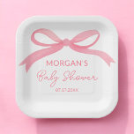 Blush Pink Bow Waterverf Baby shower Papieren Bordje<br><div class="desc">Welkom uw kleintje met onze Blush Pink Bow Waterverf Baby shower Paper Borden. Deze borden hebben een zacht, blozend roze achtergrond met een delicaat waterverf boogontwerp en geven een lief en charmant tintje aan uw baby showers decor. Gemaakt van hoogwaardig, stevig papier, ze zijn perfect voor het serveren van snacks,...</div>