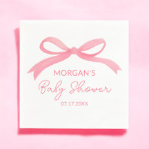 Blush Pink Bow Waterverf Baby shower
