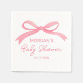 Blush Pink Bow Waterverf Baby shower Servet (Voorkant)