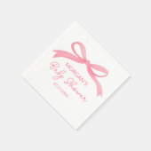 Blush Pink Bow Waterverf Baby shower Servet (Hoek)