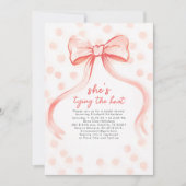 Blush Pink Bow Whimsical Minimalist Bridal Shower Kaart (Voorkant)
