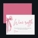 Blush Pink Bow Wine Raffle Ticket Vrijgezellenfees Kaart<br><div class="desc">The Blush Pink Bow: She's Tying the Knot Wine Raffle Ticket Vrijgezellenfeest Game is een heerlijke en interactieve activiteit voor gasten om aan deel te nemen tijdens de viering. Elke gast wordt bij aankomst voorzien van een loterijticket, en heeft de mogelijkheid om indien gewenst extra tickets te kopen. De tickets...</div>